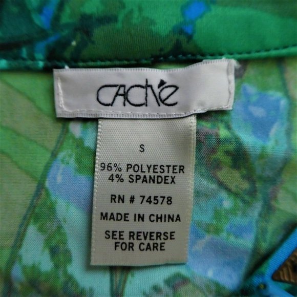 Cache Top Tunic Beaded Babydoll Sweetheart Empire Waist Blue Green Stretchy Y2K - Picture 6 of 7